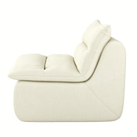 Modern Armless Floor Lounge Chair Comfy Accent Bean Bag Sofa For Living Room Bedroom Office Beige