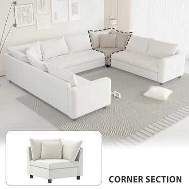 Corner Module For Modular Sectional Sofa In Chenille Minimalist Design Available In Two Colors