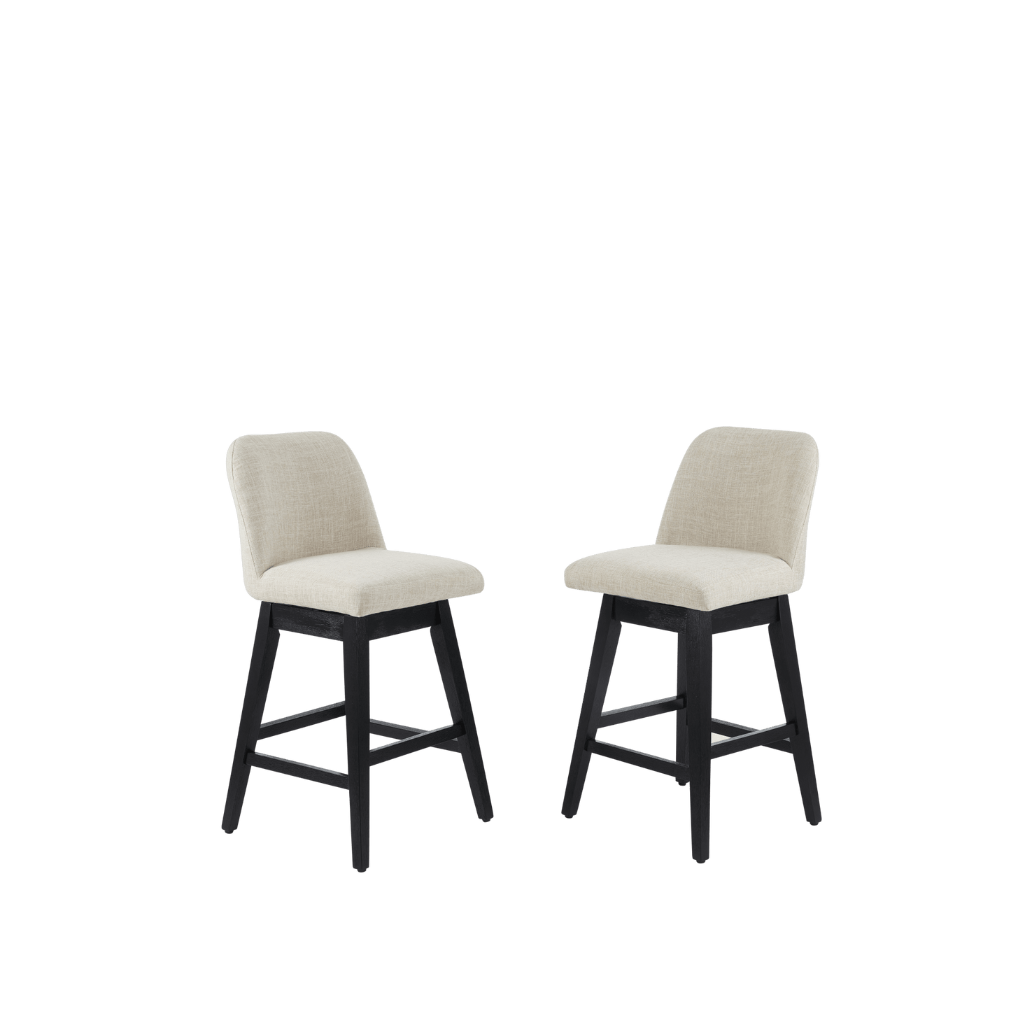 Set Of 2 Adjustable 360 Swivel Counter Stool With Comfortable Cushion And Modern Design For Kitchen Or Bar Use