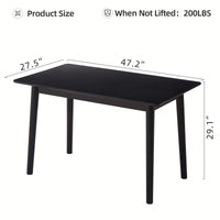47 Inch Walnut Solid Wood Dining Table For Small Spaces Modern Kitchen Furniture