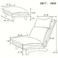 Foldable Reclining Leisure Chair For Balcony And Bedroom Comfortable Single Sofa Chair