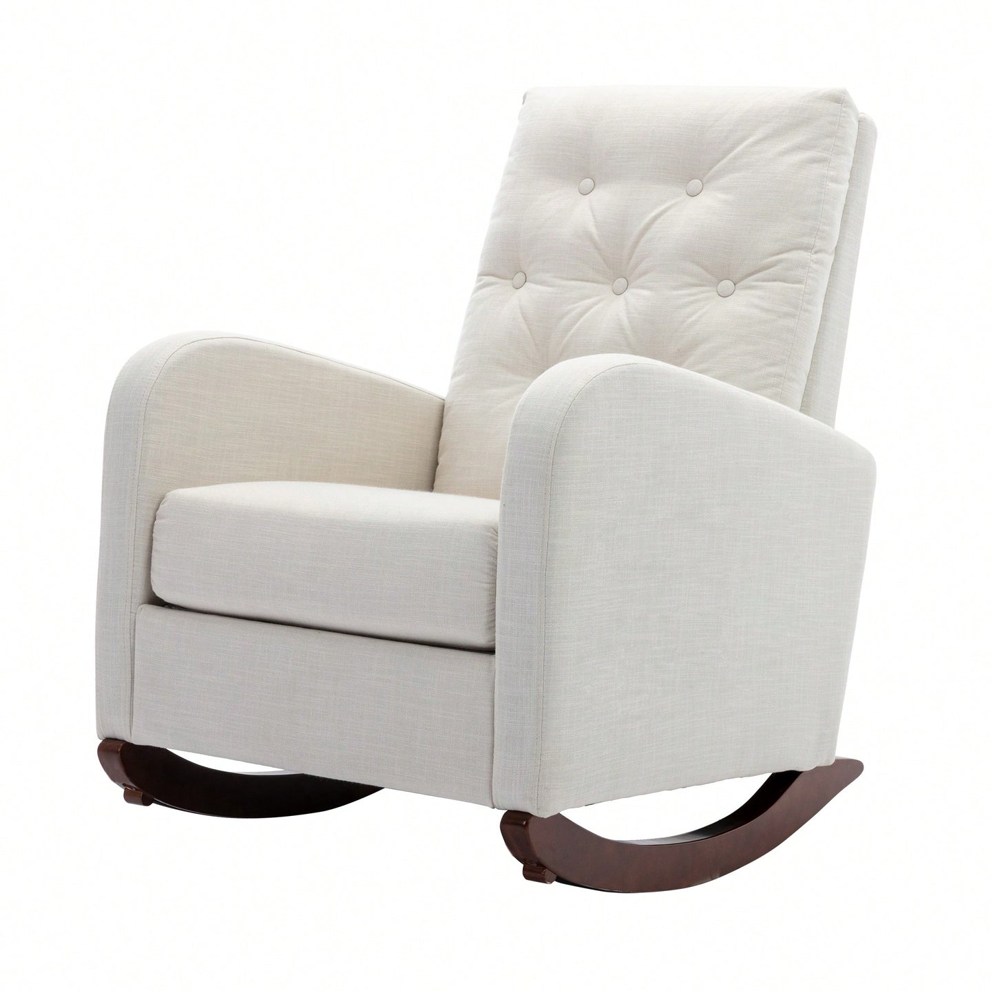 Comfortable High Back Rocking Chair For Nursery Soft Padded Seat Modern Armchair Ideal For Relaxation And Bonding