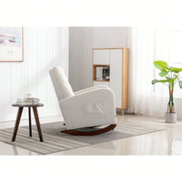 Comfortable High Back Rocking Chair For Nursery Soft Padded Seat Modern Armchair Ideal For Relaxation And Bonding