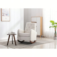 Comfortable High Back Rocking Chair For Nursery Soft Padded Seat Modern Armchair Ideal For Relaxation And Bonding