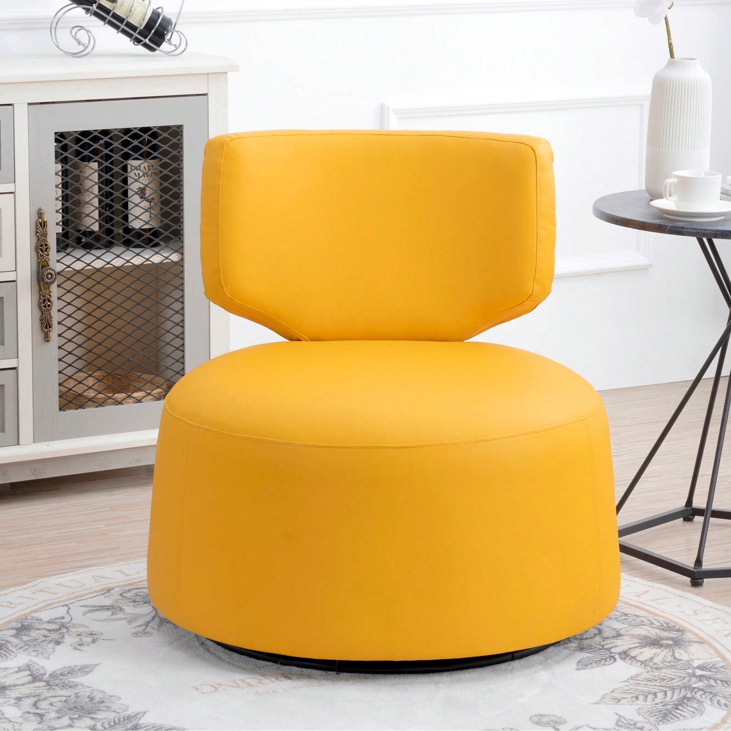 29.13 Inch Wide Modern Swivel Chair For Living Room And Office Comfort