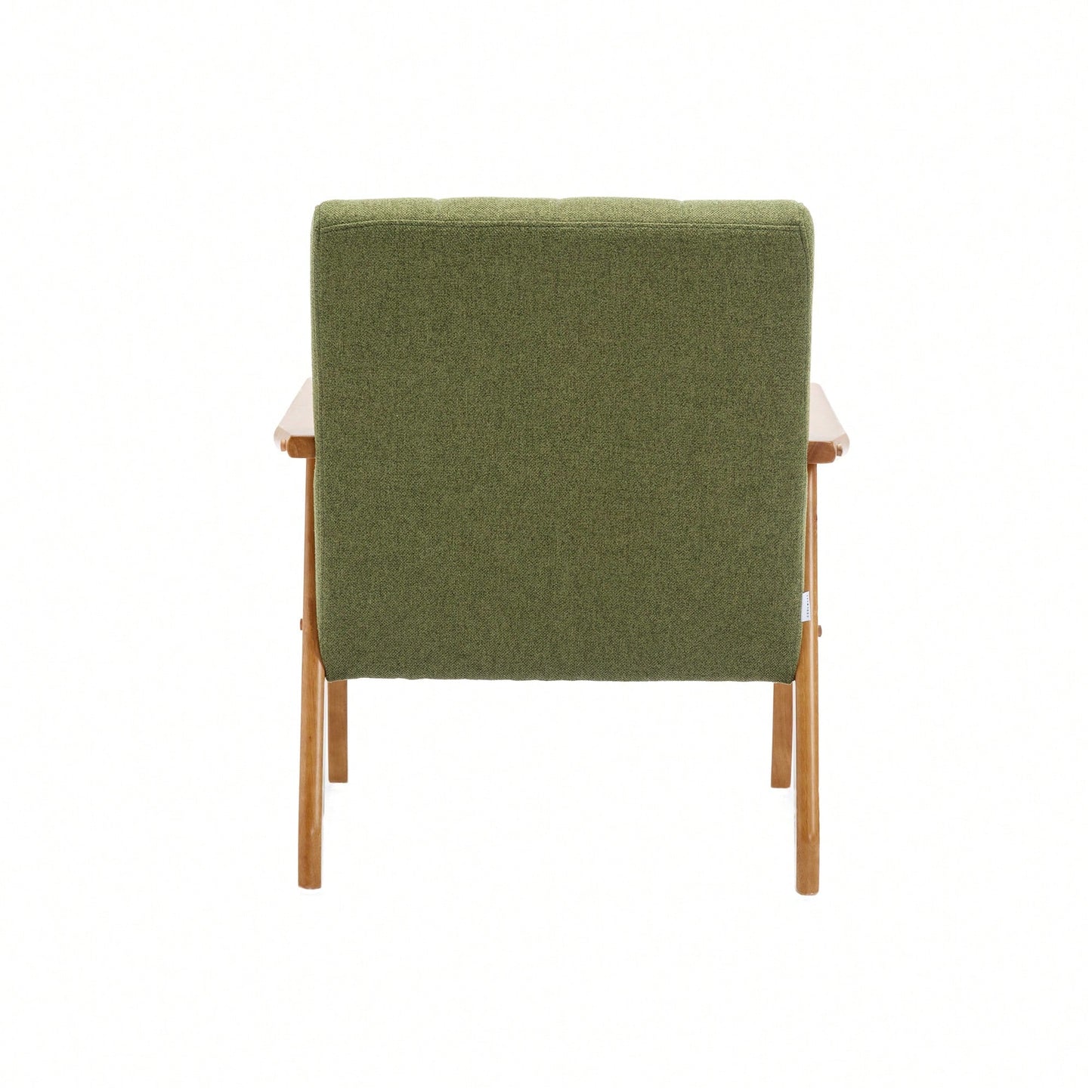 Mid-Century Modern Accent Chair With Solid Wood Armrests And Legs For Living Room, Bedroom, And Studio Use