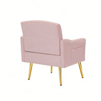 Stylish Pink Velvet Armchair With Sleek Metal Legs For Modern Living Spaces