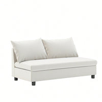 Chenille Loveseat Module For Modular Sectional Sofa In Minimalist Style Available In Two Colors