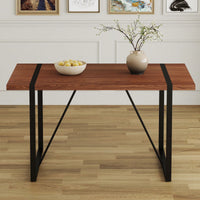 Patterned MDF Dining Table For 4-6 With 1.5 Inch Thick Top And Black Metal Legs Ideal For Kitchens Patios And Dining Rooms Light Grey