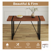 Patterned MDF Dining Table For 4-6 With 1.5 Inch Thick Top And Black Metal Legs Ideal For Kitchens Patios And Dining Rooms Light Grey