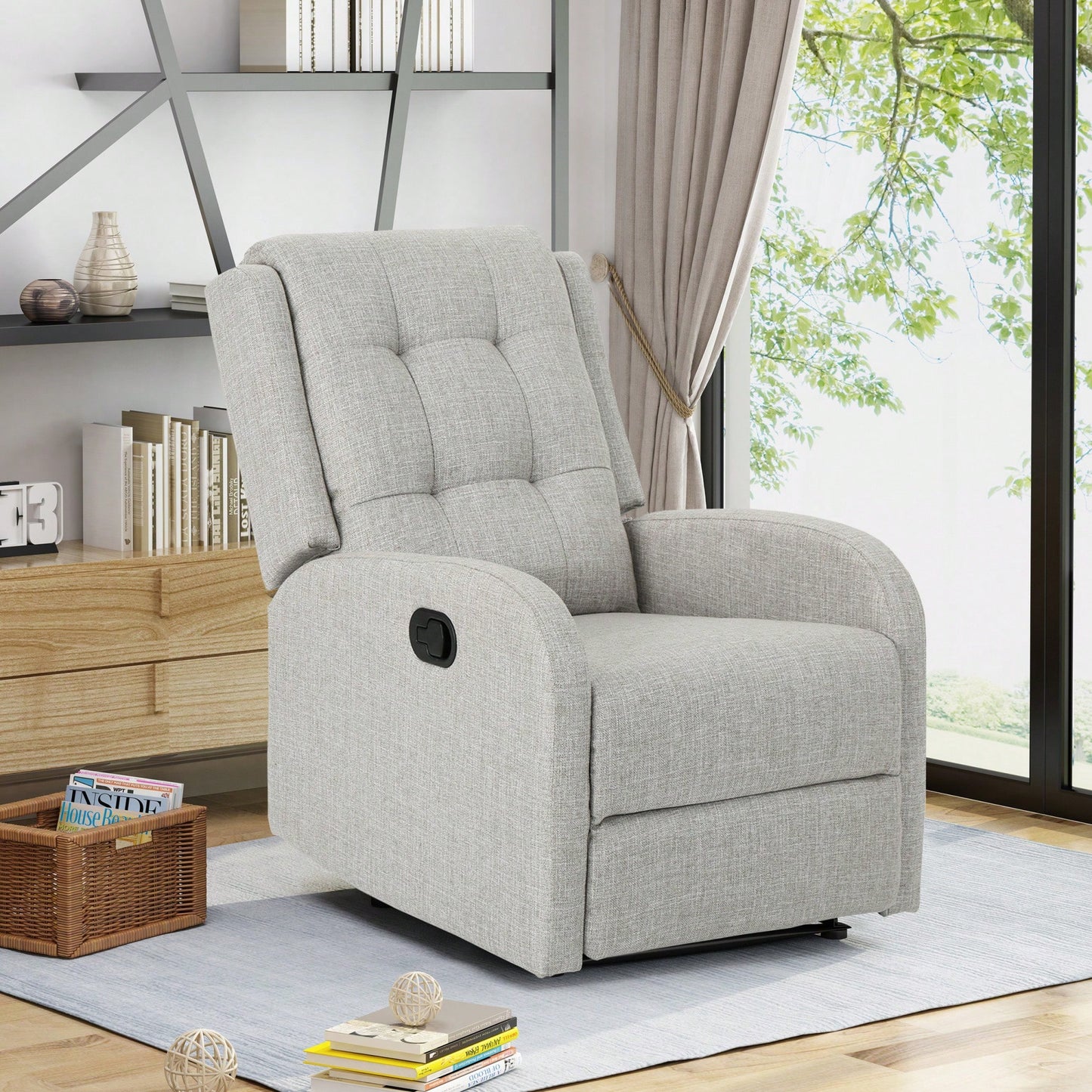 24.75 Inch Wide Manual Recliner Chair For Ultimate Comfort And Relaxation