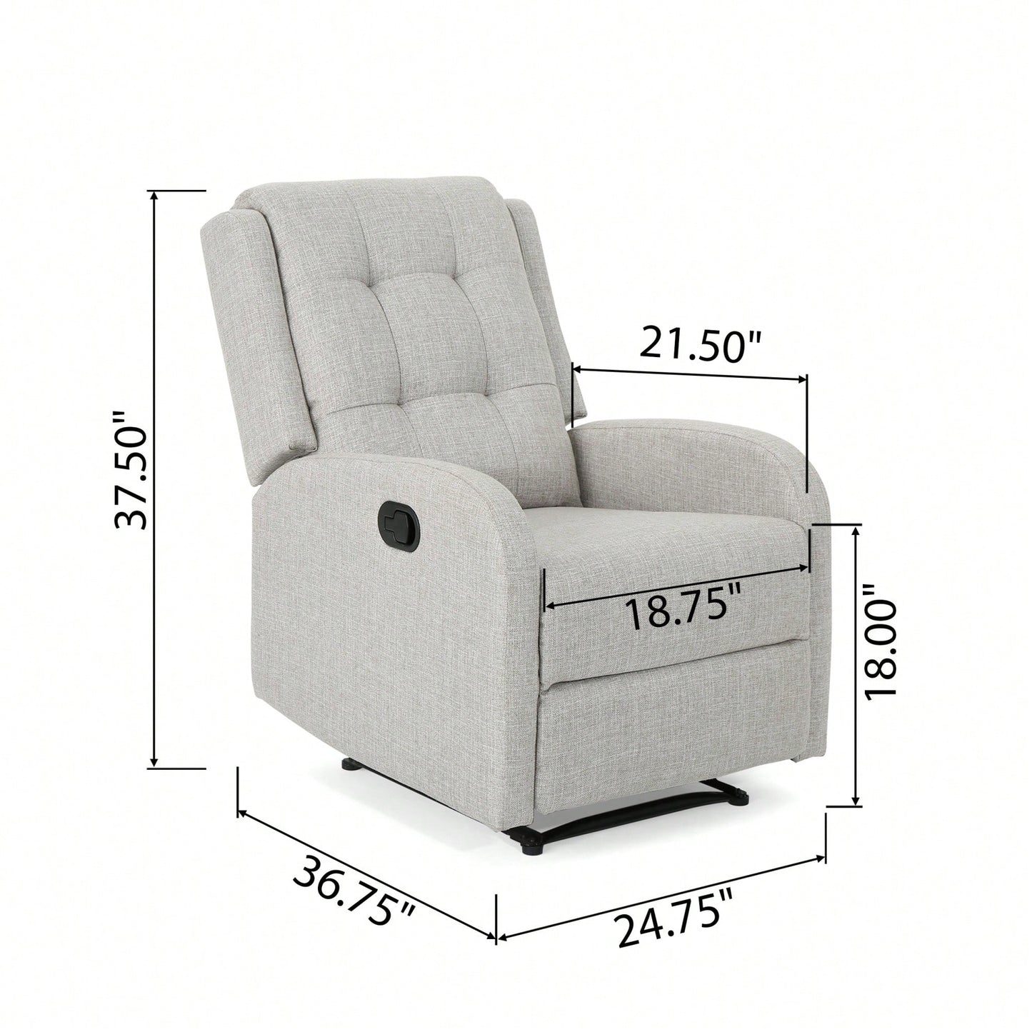 24.75 Inch Wide Manual Recliner Chair For Ultimate Comfort And Relaxation