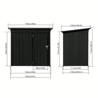 Durable 5ft X 4ft Metal Garden Shed For Outdoor Storage In Black