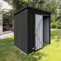 Durable 5ft X 4ft Metal Garden Shed For Outdoor Storage In Black
