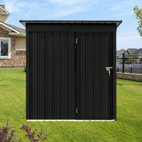 Durable 5ft X 4ft Metal Garden Shed For Outdoor Storage In Black