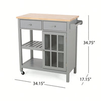 Versatile Wooden Kitchen Cart With Storage And Wheels For Easy Mobility