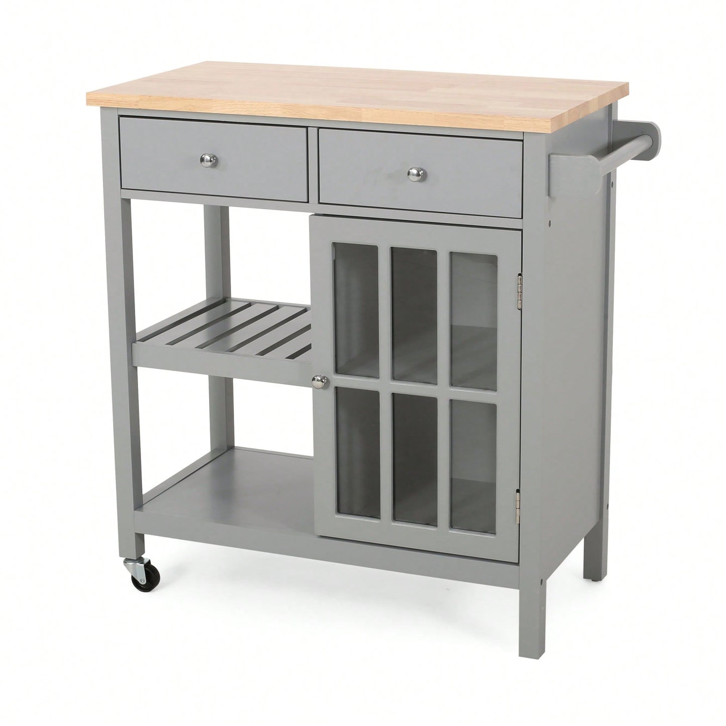 Versatile Wooden Kitchen Cart With Storage And Wheels For Easy Mobility