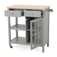 Versatile Wooden Kitchen Cart With Storage And Wheels For Easy Mobility