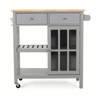 Versatile Wooden Kitchen Cart With Storage And Wheels For Easy Mobility