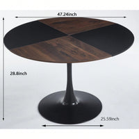 Spacious 47.2 Inch Round Dining Table For Home Or Office Use Stylish Coffee Table 120x120x74cm