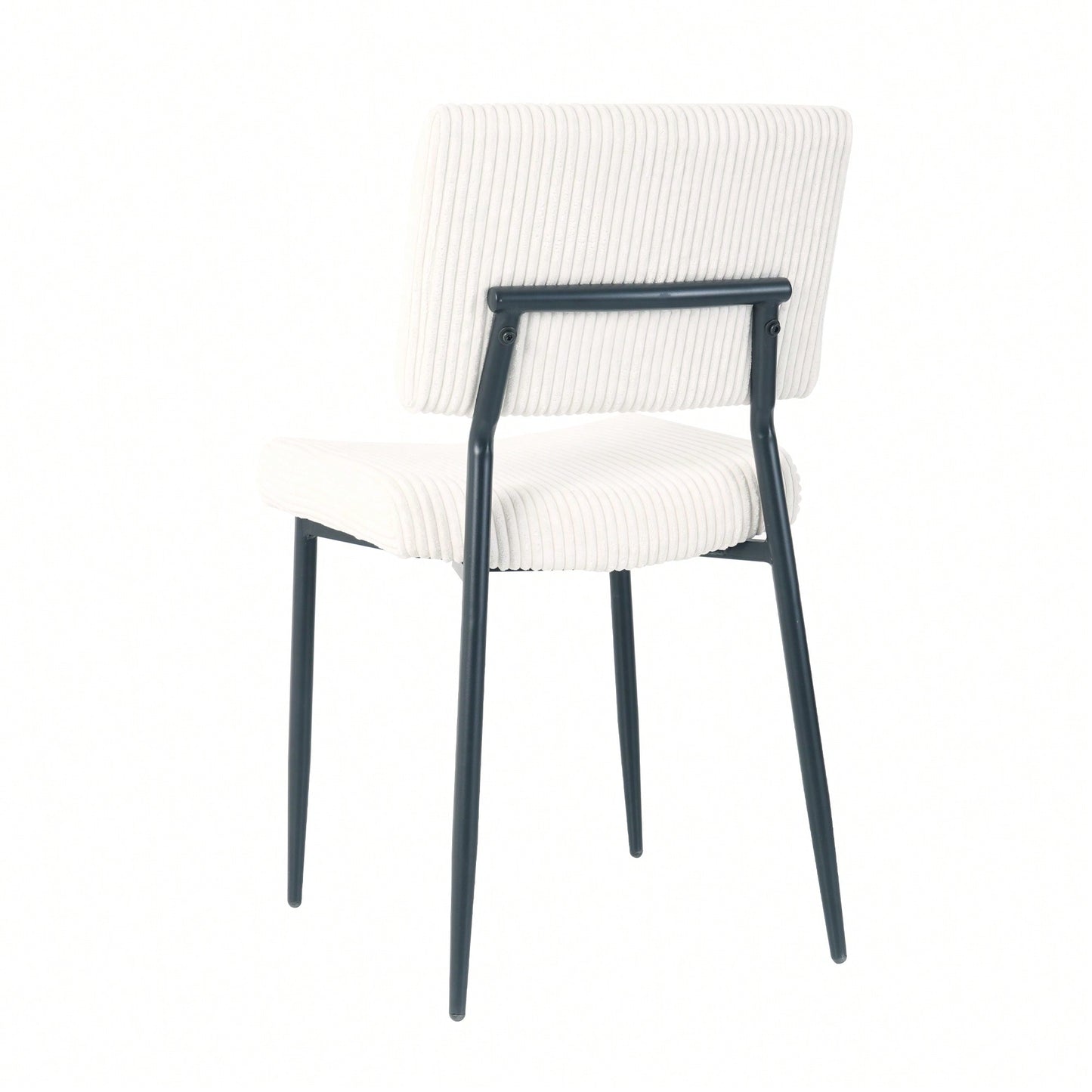 Elegant Fabric Upholstered Dining Chairs With Black Metal Legs Set Of 4 For Home And Bedroom