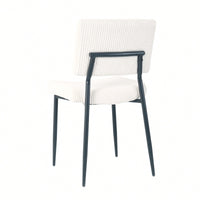 Elegant Fabric Upholstered Dining Chairs With Black Metal Legs Set Of 4 For Home And Bedroom