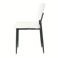 Elegant Fabric Upholstered Dining Chairs With Black Metal Legs Set Of 4 For Home And Bedroom