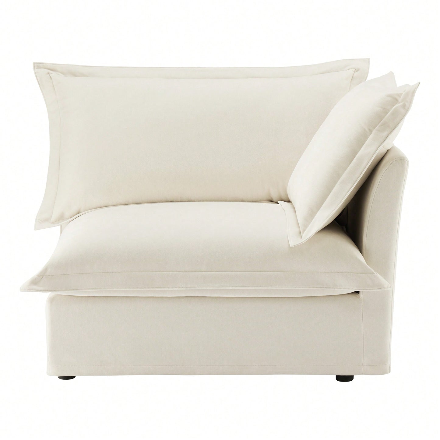 Cream Right Sectional Sofa With One Pillow