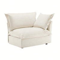 Cream Right Sectional Sofa With One Pillow