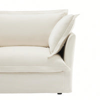 Cream Right Sectional Sofa With One Pillow