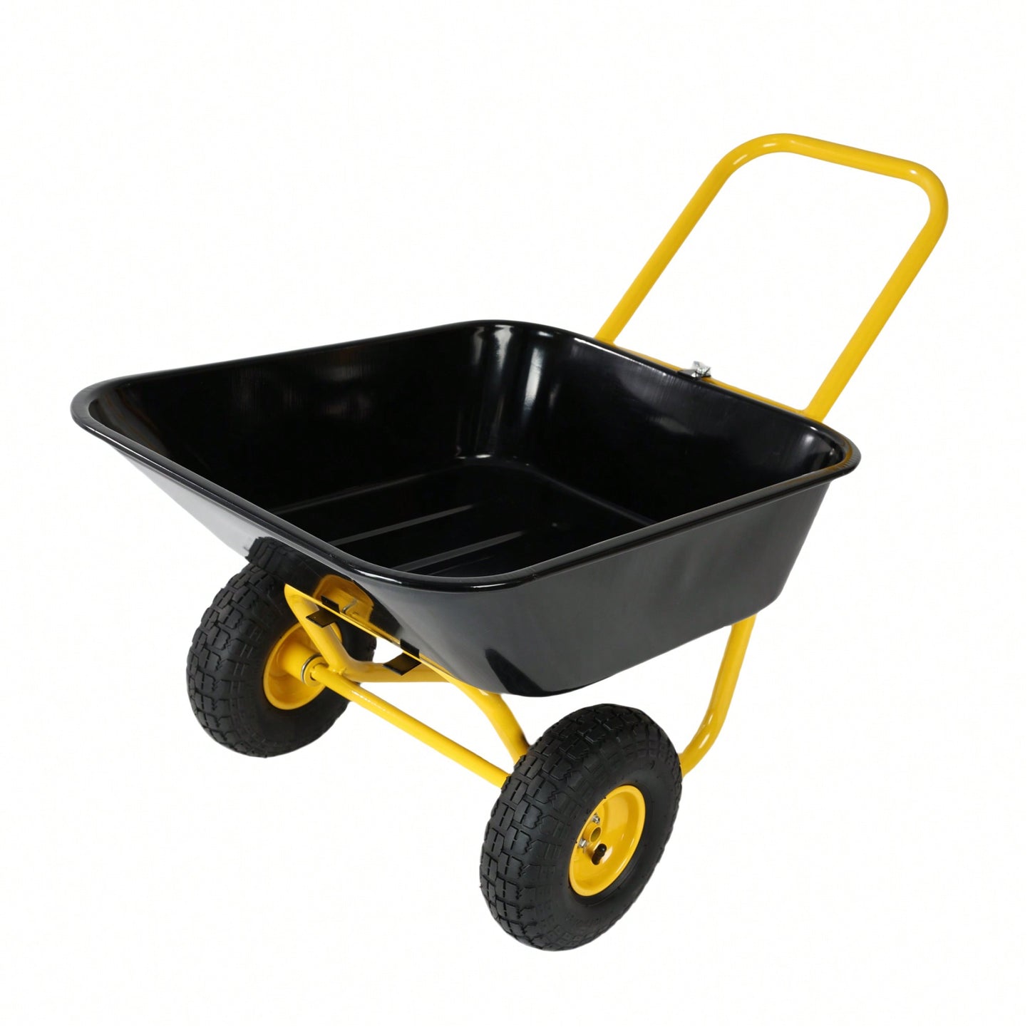 Heavy-Duty Two-Wheeled Garden Cart With 10-Inch Pneumatic Wheels For Easy Transport