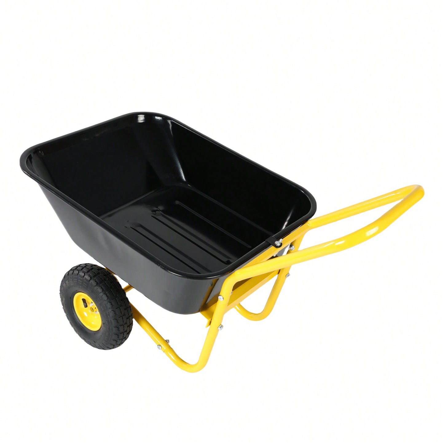 Heavy-Duty Two-Wheeled Garden Cart With 10-Inch Pneumatic Wheels For Easy Transport