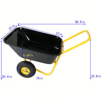 Heavy-Duty Two-Wheeled Garden Cart With 10-Inch Pneumatic Wheels For Easy Transport