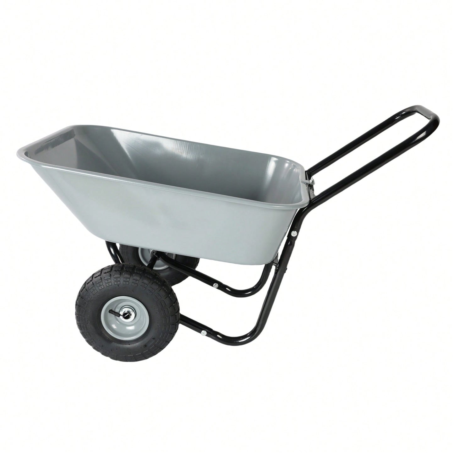 Heavy-Duty Two-Wheeled Garden Cart With 10-Inch Pneumatic Wheels For Easy Transport