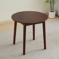 Solid Wood Black Round Table For 2-4 People 31.5 Inch Diameter