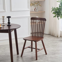 Solid Wood Black Round Table For 2-4 People 31.5 Inch Diameter