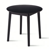 Solid Wood Black Round Table For 2-4 People 31.5 Inch Diameter
