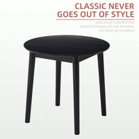 Solid Wood Black Round Table For 2-4 People 31.5 Inch Diameter