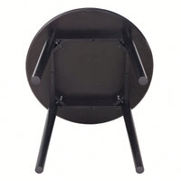 Solid Wood Black Round Table For 2-4 People 31.5 Inch Diameter