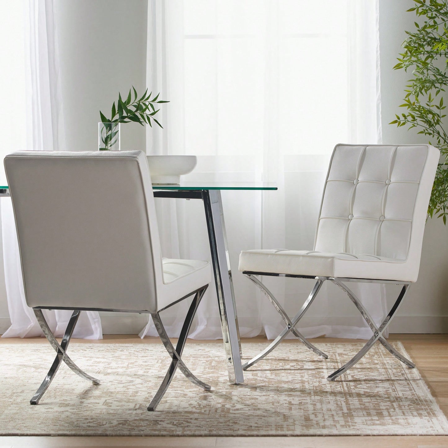 Elegant Set Of 2 Contemporary Dining Chairs For Modern Home Decor