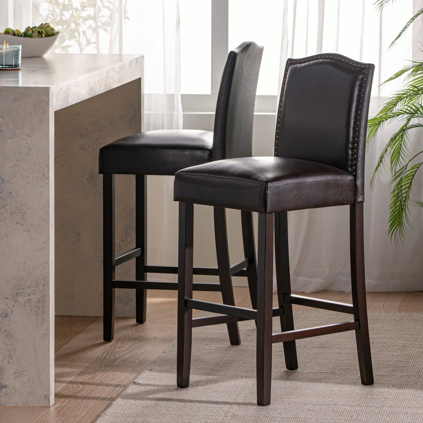 Stylish And Comfortable High-Back Barstool For Modern Home Decor