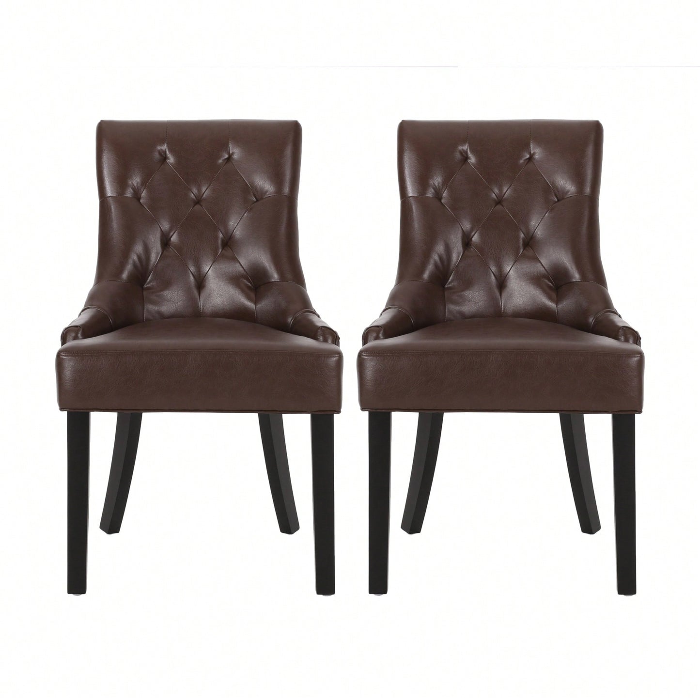 Set Of 2 Modern KD Dining Chairs With Comfortable Upholstered Seat And Sturdy Frame