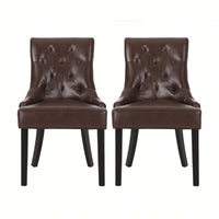 Set Of 2 Modern KD Dining Chairs With Comfortable Upholstered Seat And Sturdy Frame