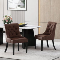 Set Of 2 Modern KD Dining Chairs With Comfortable Upholstered Seat And Sturdy Frame