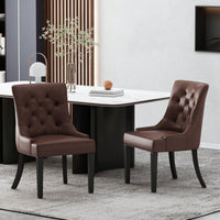 Set Of 2 Modern KD Dining Chairs With Comfortable Upholstered Seat And Sturdy Frame