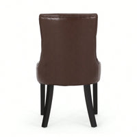 Set Of 2 Modern KD Dining Chairs With Comfortable Upholstered Seat And Sturdy Frame