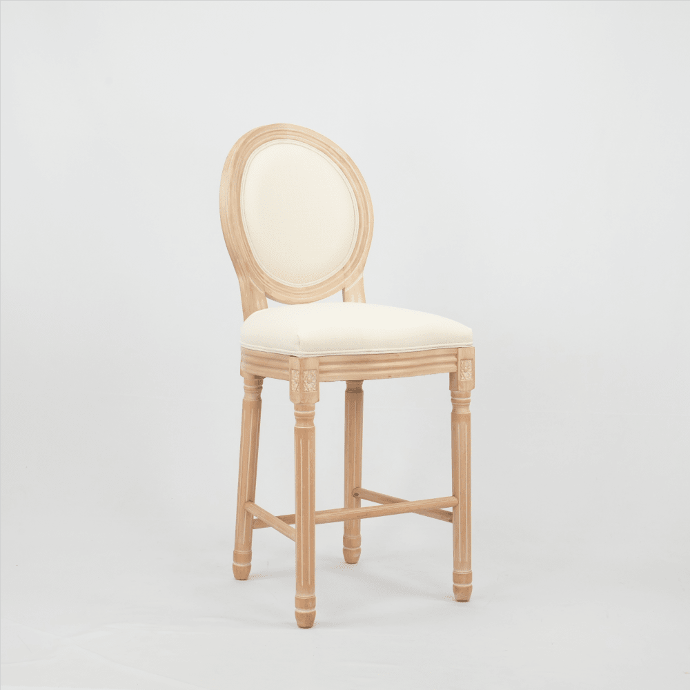 Wooden Barstools With Upholstered Seating Set Of 2 For Rustic Home Decor Beige And Natural
