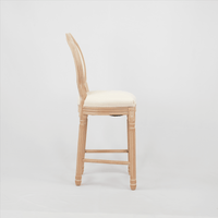 Wooden Barstools With Upholstered Seating Set Of 2 For Rustic Home Decor Beige And Natural