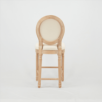 Wooden Barstools With Upholstered Seating Set Of 2 For Rustic Home Decor Beige And Natural