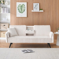 Minimalist Straight-Line Corduroy Sofa For Living Room And Bedroom Comfort